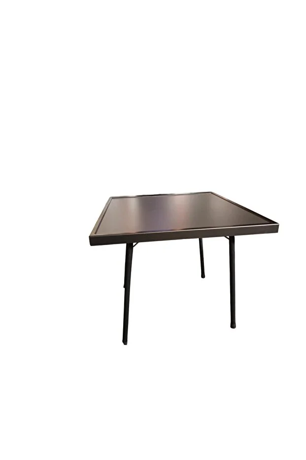 60x60 Cm Gri Katlanır Masa Balkon Bahçe Kamp Masası Piknik Masası